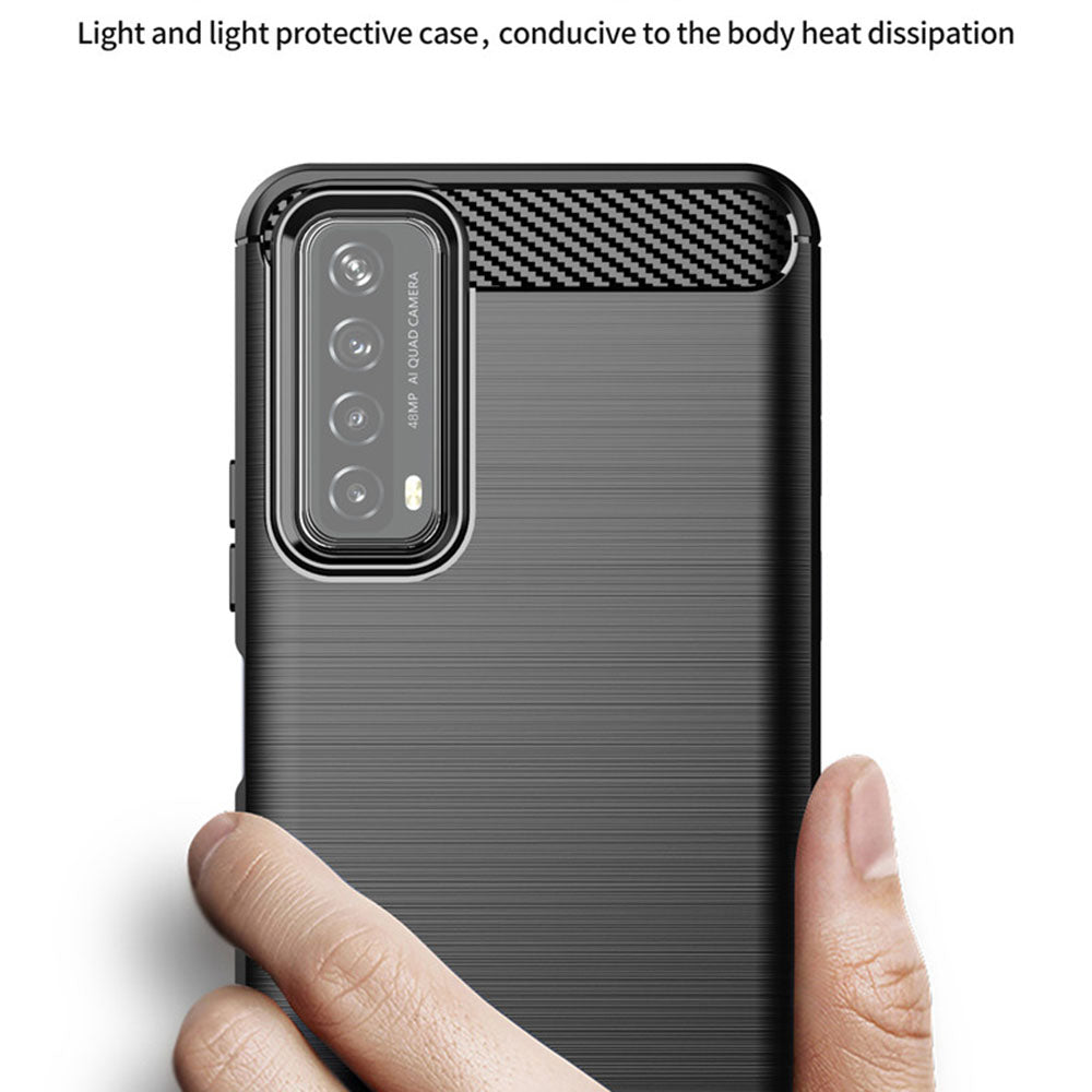 Hoes voor Huawei P smart 2021, Techsuit, Carbon, Zwart