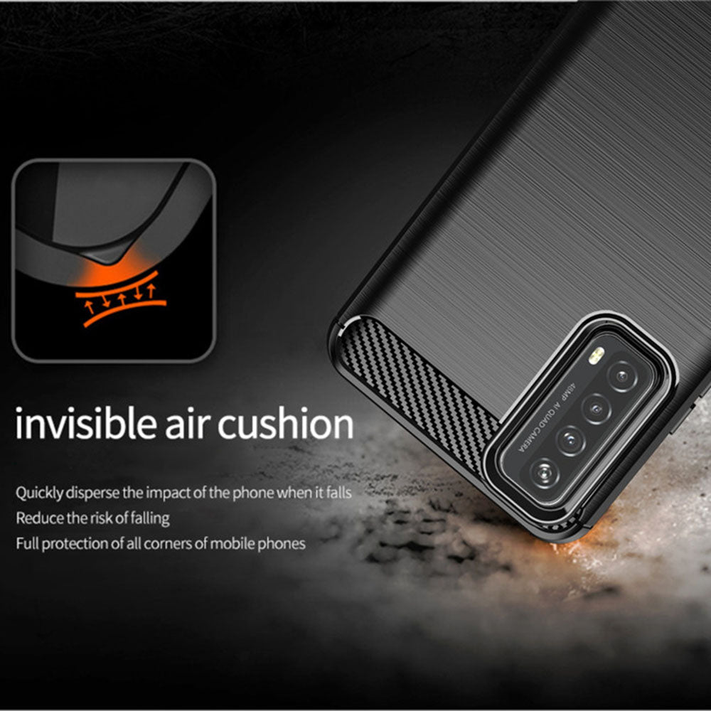 Hoes voor Huawei P smart 2021, Techsuit, Carbon, Zwart