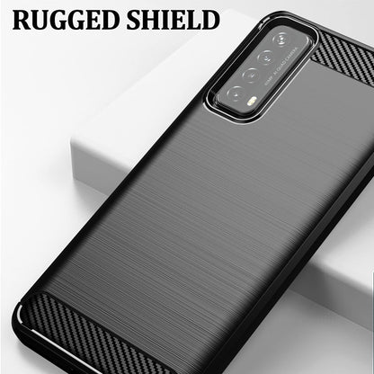 Hoes voor Huawei P smart 2021, Techsuit, Carbon, Zwart