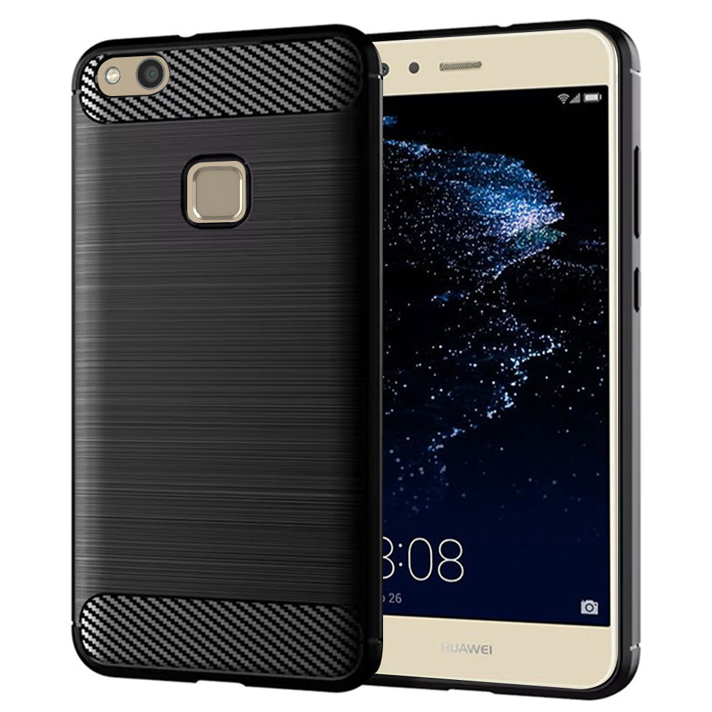 Hoes voor Huawei P10 Lite, Techsuit, Carbon, Zwart