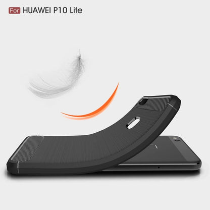 Hoes voor Huawei P10 Lite, Techsuit, Carbon, Zwart