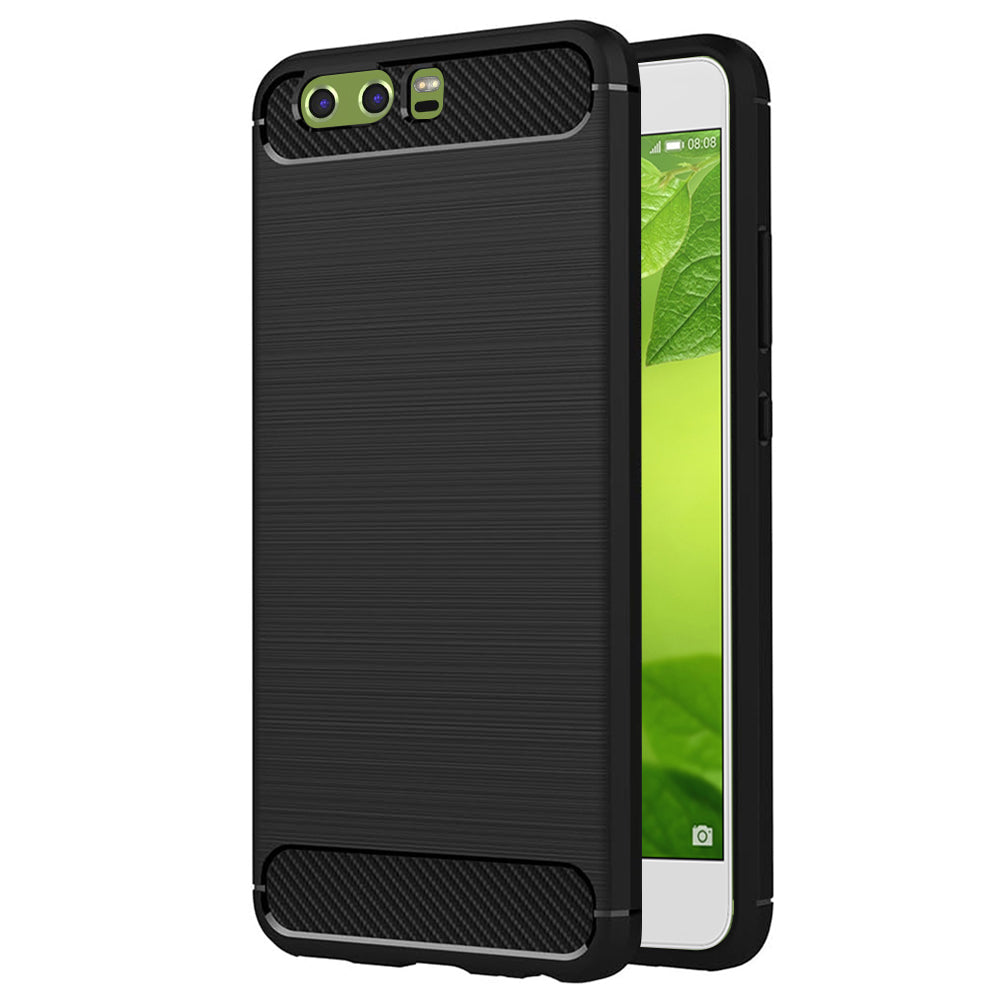 Hoes voor Huawei P10, Techsuit, Carbon, Zwart