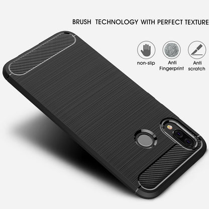 Hoes voor Huawei P20 Lite, Techsuit, Carbon, Zwart