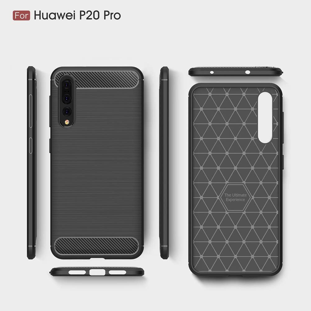 Hoes voor Huawei P20 Pro, Techsuit, Carbon, Zwart