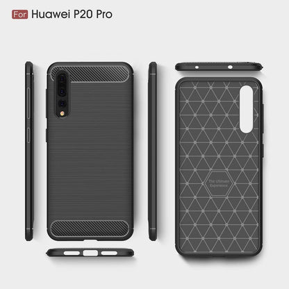 Hoes voor Huawei P20 Pro, Techsuit, Carbon, Zwart