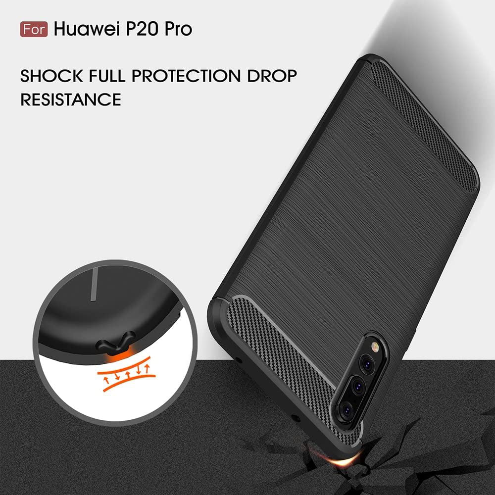 Hoes voor Huawei P20 Pro, Techsuit, Carbon, Zwart