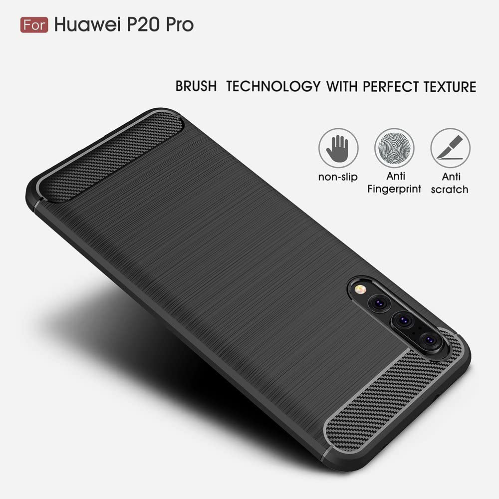 Hoes voor Huawei P20 Pro, Techsuit, Carbon, Zwart