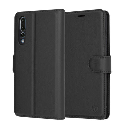 Hoes voor Huawei P20 Pro, Techsuit, Leather Folio, Zwart