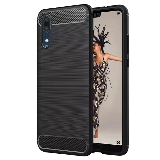 Hoes voor Huawei P20, Techsuit, Carbon, Zwart