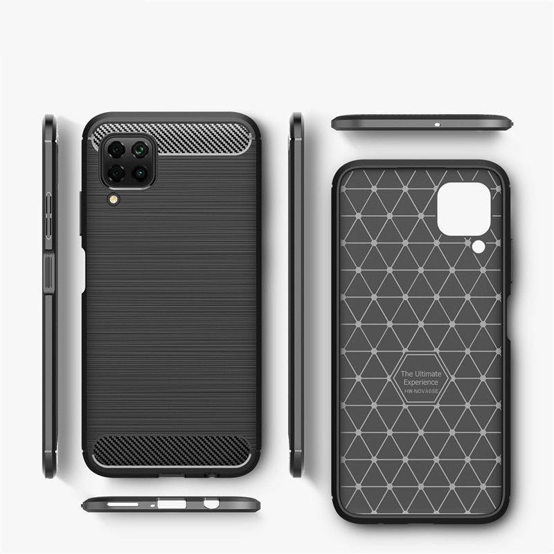 Case for Huawei P40 lite 4G, Techsuit, Carbon, Black