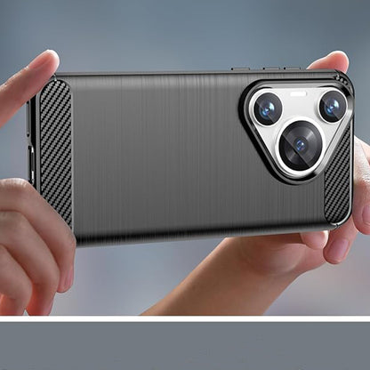 Hoes voor Huawei Pura 70 Pro, Techsuit, Carbon, Zwart