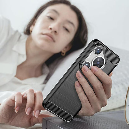 Hoes voor Huawei Pura 70 Pro, Techsuit, Carbon, Zwart