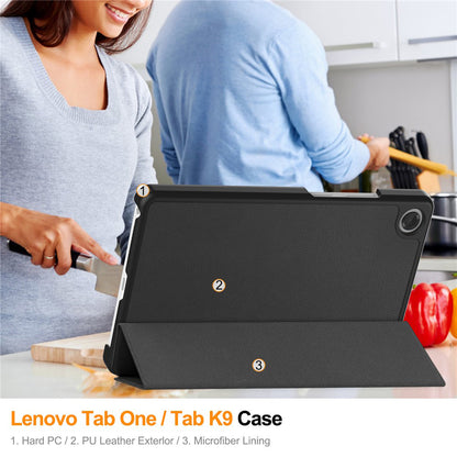 Hoes voor Lenovo Tab K9, Techsuit, FoldPro, Zwart
