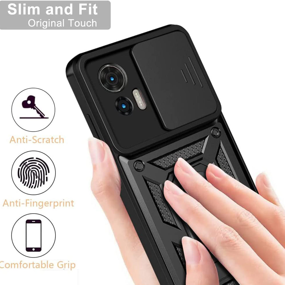 Hoes voor Motorola Edge 30 Neo, Techsuit, CamShield, Zwart