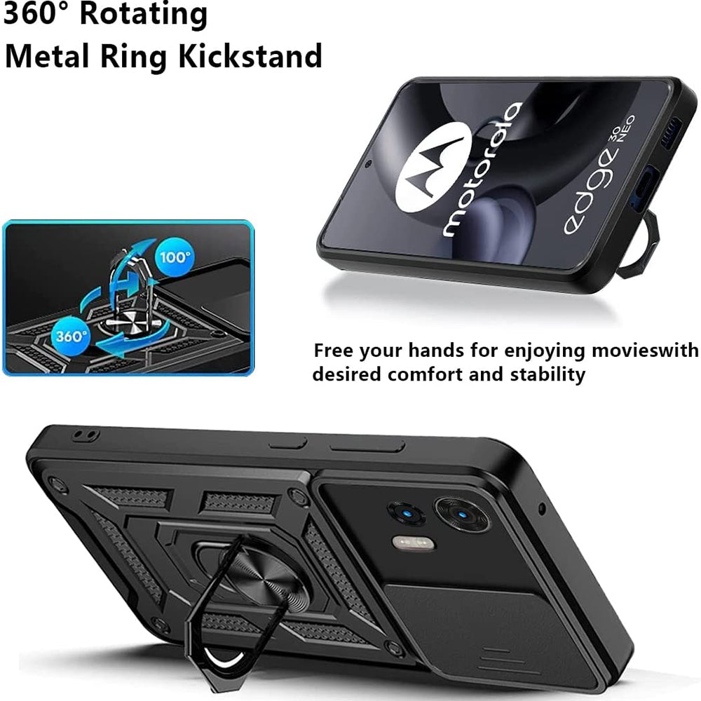 Hoes voor Motorola Edge 30 Neo, Techsuit, CamShield, Zwart