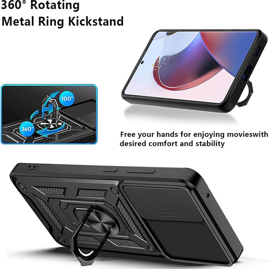 Hoes voor Motorola Edge 30 Ultra, Techsuit, CamShield, Zwart