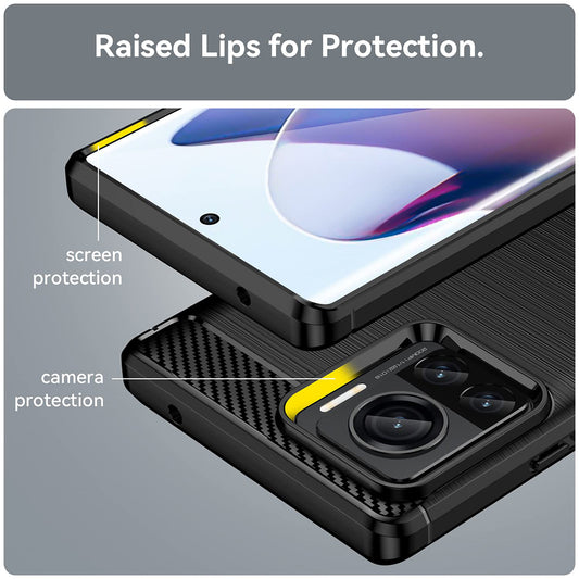 Hoes voor Motorola Edge 30 Ultra, Techsuit, Carbon, Zwart