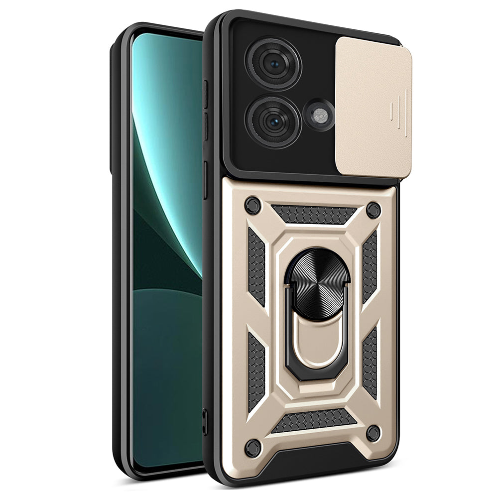 Hoes voor Motorola Edge 40 Neo, Techsuit, CamShield, Goudkleurig