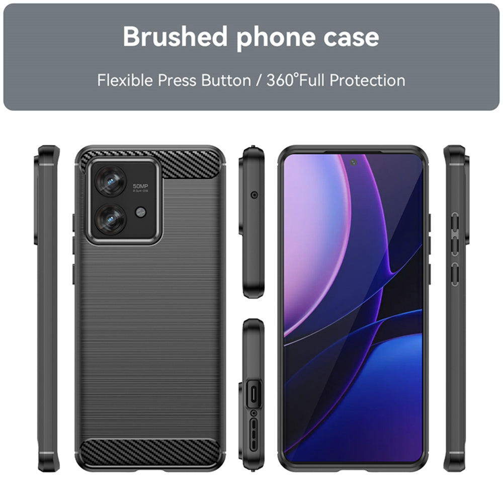 Hoes voor Motorola Edge 40 Neo, Techsuit, Carbon, Zwart