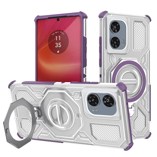 Hoes voor Motorola Edge 50 Fusion, Techsuit, Carbon Shield Pro, Paars