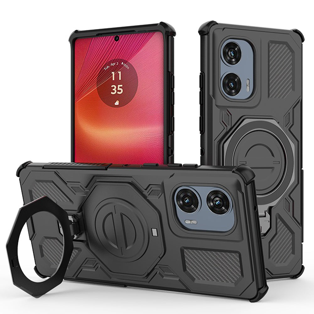 Hoes voor Motorola Edge 50 Fusion, Techsuit, Carbon Shield Pro, Zwart