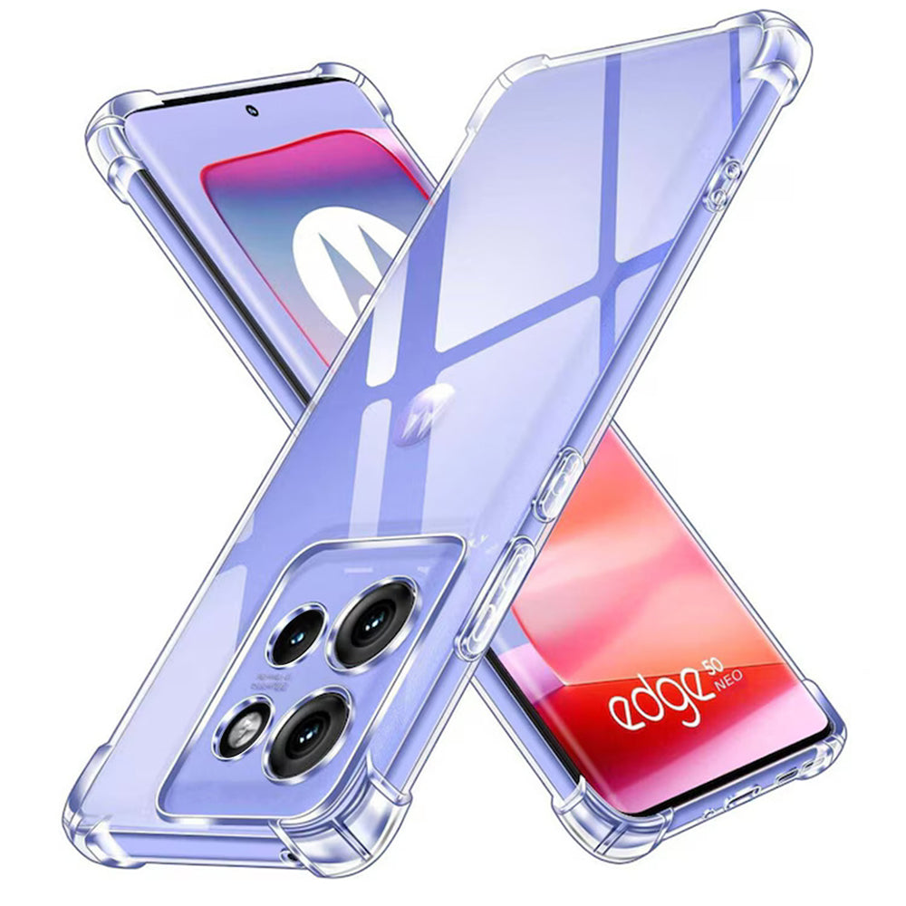 Hoes voor Motorola Edge 50 Neo, Techsuit, Schokbestendig Helder, Transparant