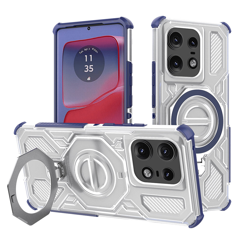 Hoes voor Motorola Edge 50 Pro, Techsuit, Carbon Shield Pro, Blauw