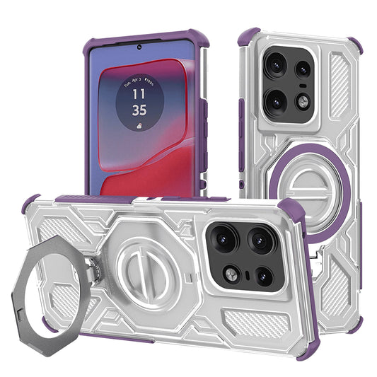 Hoes voor Motorola Edge 50 Pro, Techsuit, Carbon Shield Pro, Paars