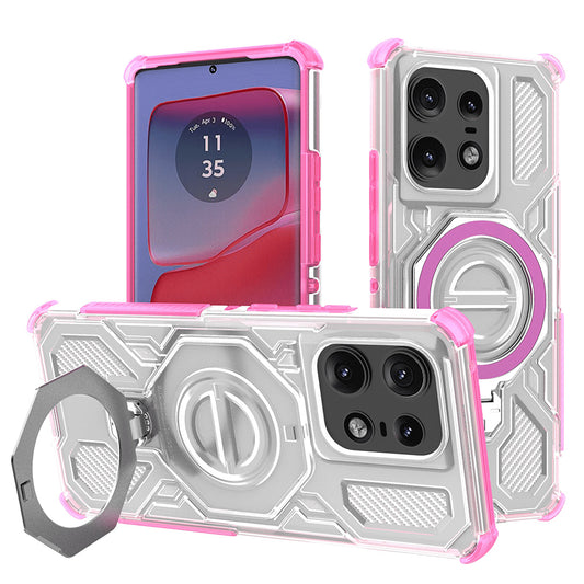Hoes voor Motorola Edge 50 Pro, Techsuit, Carbon Shield Pro, Roze