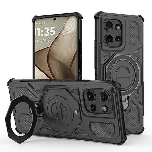Hoes voor Motorola Edge 50, Techsuit, Carbon Shield Pro, Zwart