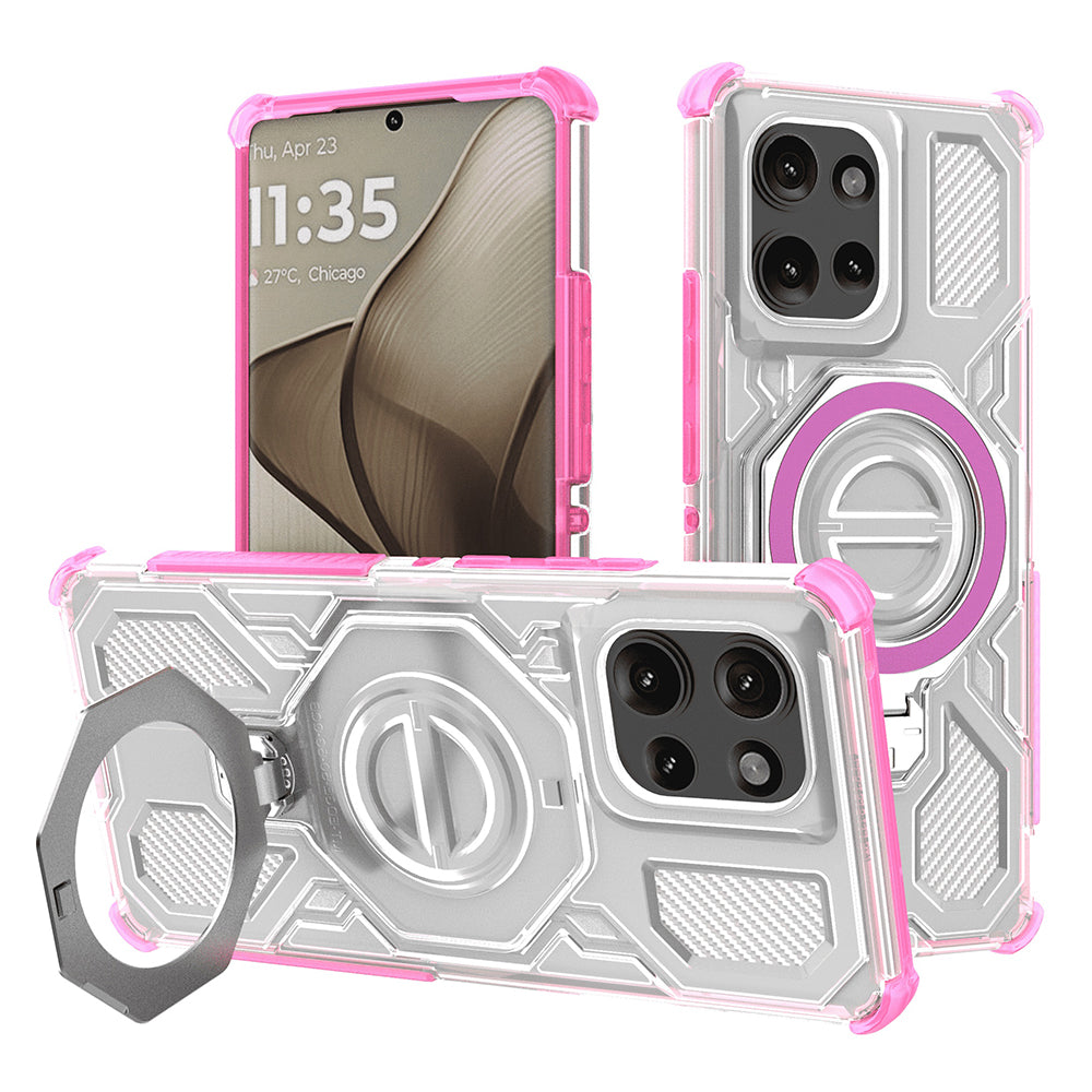 Hoes voor Motorola Edge 50, Techsuit, Carbon Shield Pro, Roze