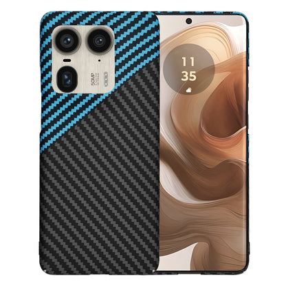 Hoes voor Motorola Edge 50 Ultra, Techsuit, Carbonite FiberShell, Zwart Blauw