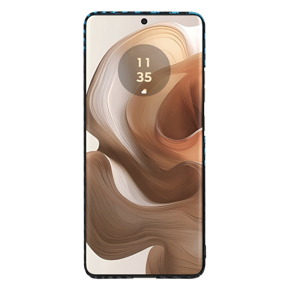 Hoes voor Motorola Edge 50 Ultra, Techsuit, Carbonite FiberShell, Zwart Blauw