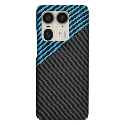 Hoes voor Motorola Edge 50 Ultra, Techsuit, Carbonite FiberShell, Zwart Blauw