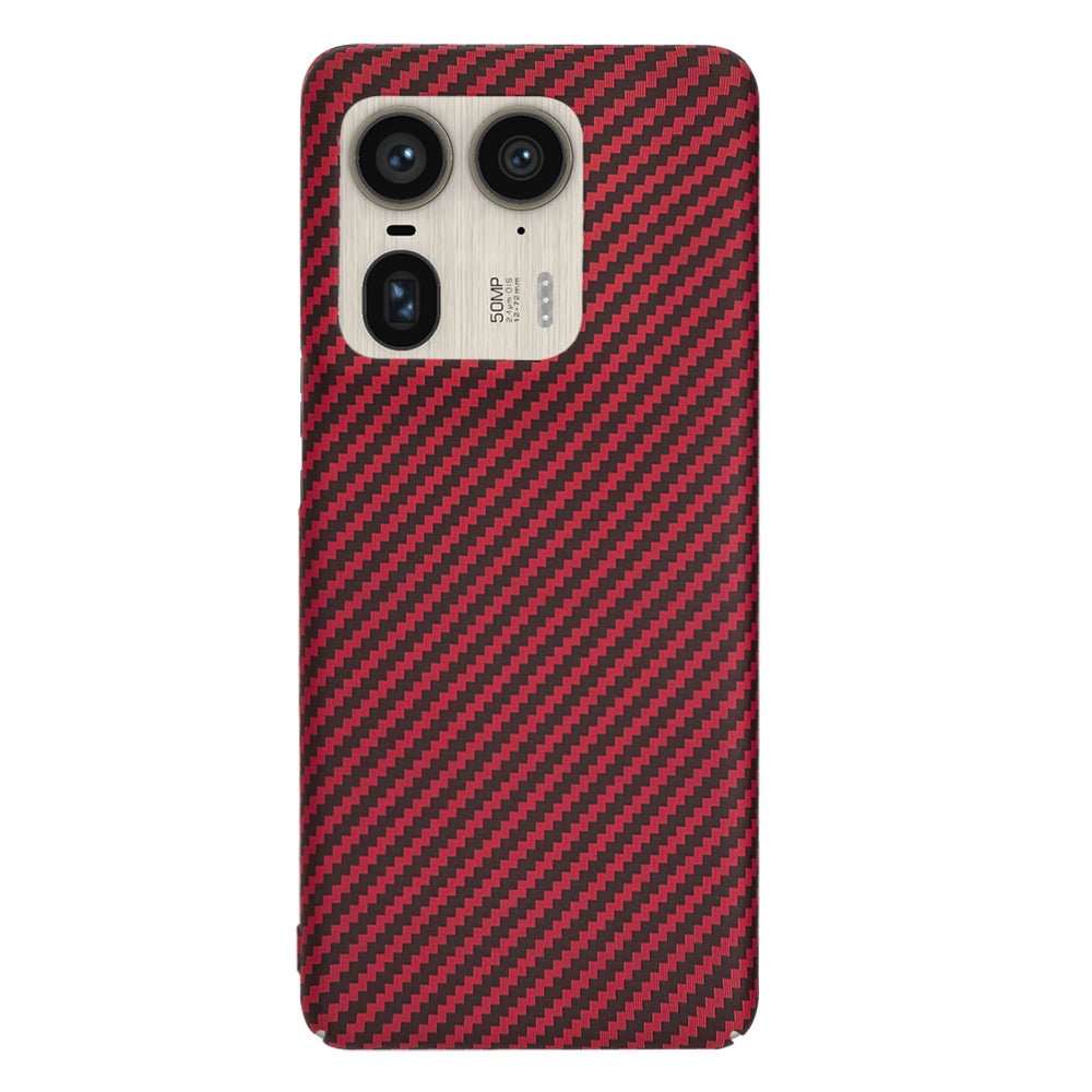 Hoes voor Motorola Edge 50 Ultra, Techsuit, Carbonite FiberShell, Rood