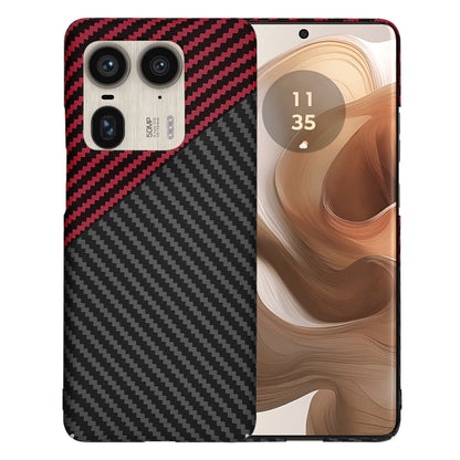 Hoes voor Motorola Edge 50 Ultra, Techsuit, Carbonite FiberShell, Zwart Rood
