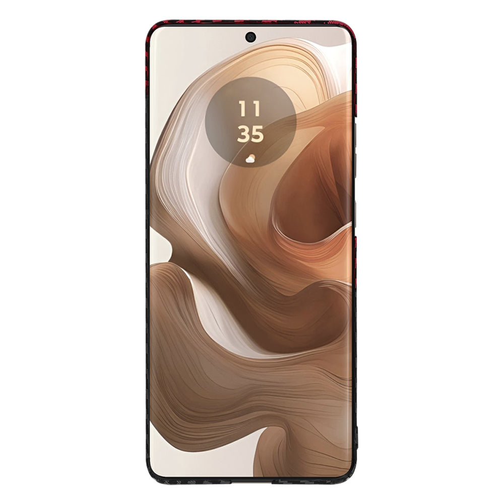Hoes voor Motorola Edge 50 Ultra, Techsuit, Carbonite FiberShell, Zwart Rood