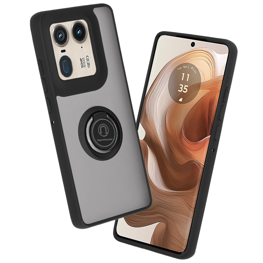 Hoes voor Motorola Edge 50 Ultra, Techsuit, Glinth, Zwart