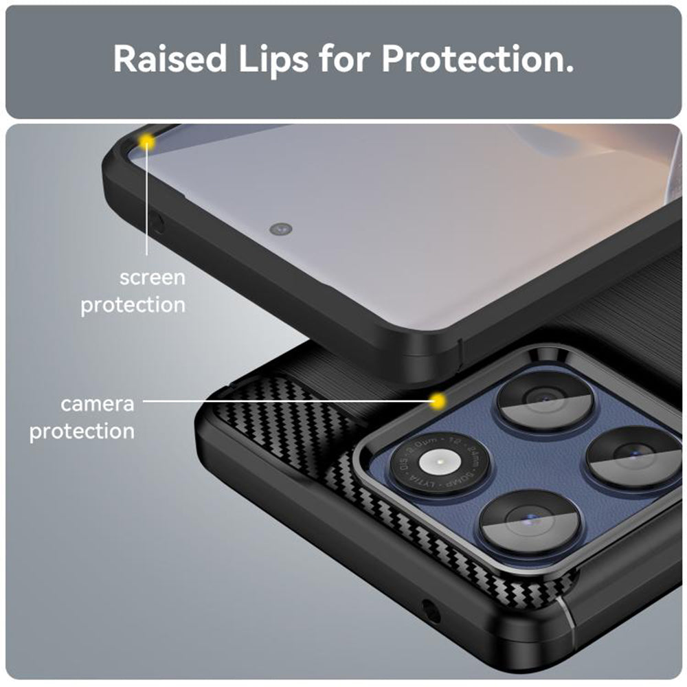 Hoes voor Motorola Edge 60 Fusion / Edge 60, Techsuit, Carbon, Zwart