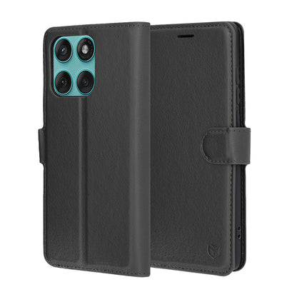 Hoes voor Motorola Edge 60 Fusion / Edge 60, Techsuit, Leather Folio, Zwart