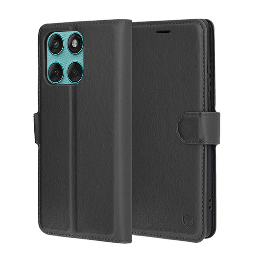 Hoes voor Motorola Edge 60 Fusion / Edge 60, Techsuit, Leather Folio, Zwart