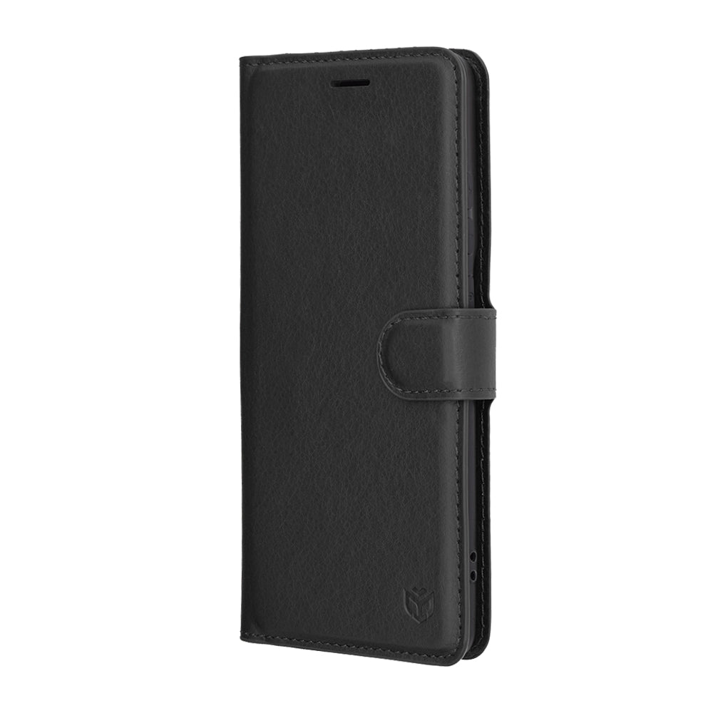 Hoes voor Motorola Edge 60 Pro, Techsuit, Leather Folio, Zwart
