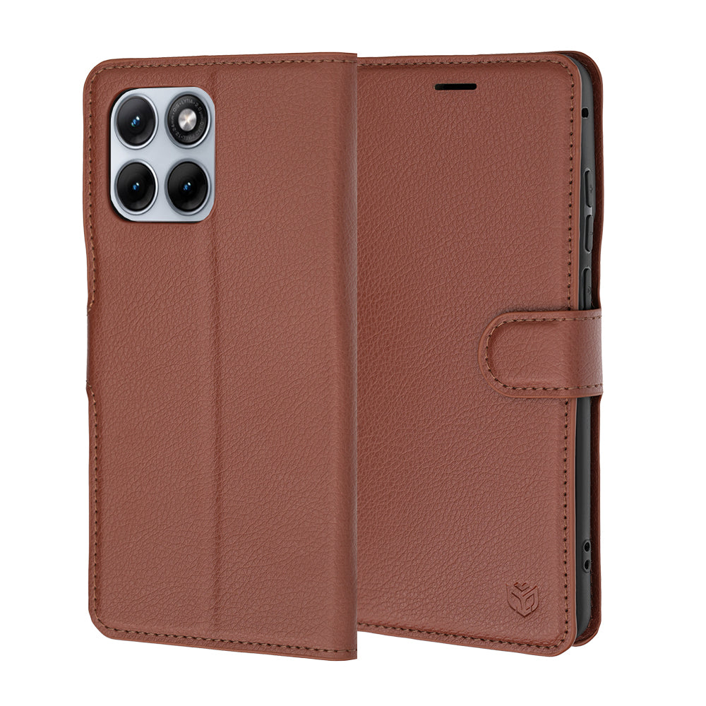 Hoes voor Motorola Edge 70 Fusion, Techsuit, Leather Folio, Bruin