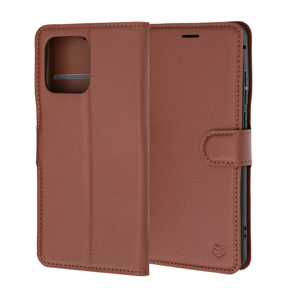 Hoes voor Motorola Edge 70 Fusion, Techsuit, Leather Folio, Bruin