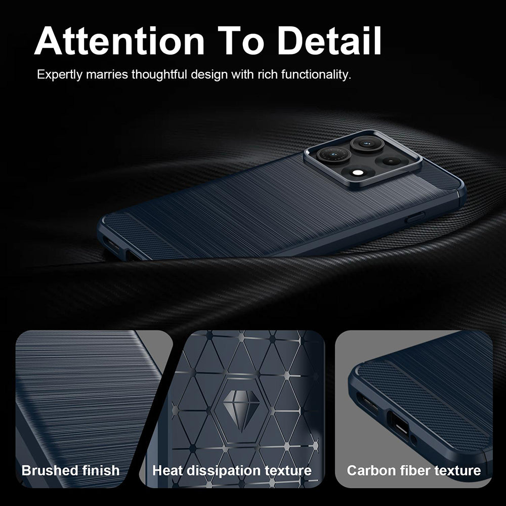 Hoes voor Motorola Edge 70 Max, Techsuit, Carbon, Blauw