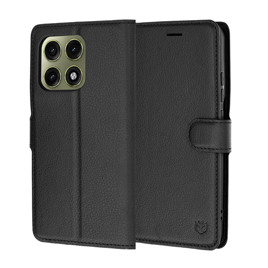 Hoes voor Motorola Edge 70 Pro, Techsuit, Leather Folio, Zwart