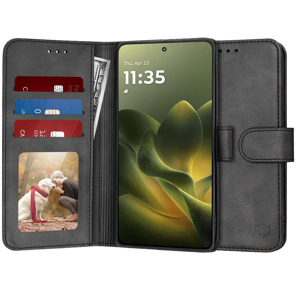 Hoes voor Motorola Edge 70, Techsuit, Diary Book, Zwart