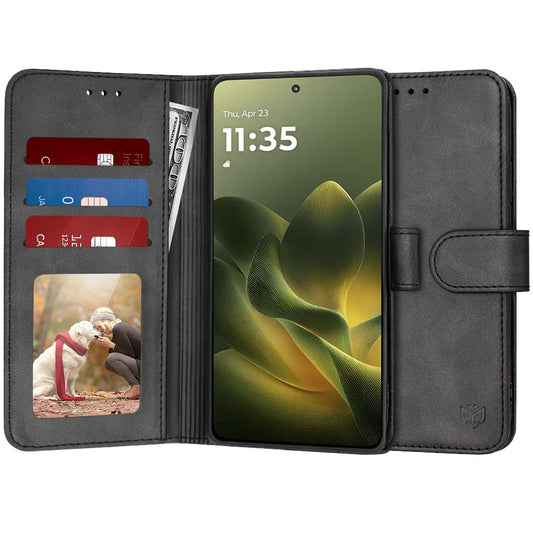 Hoes voor Motorola Edge 70, Techsuit, Diary Book, Zwart