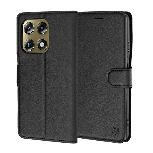 Hoes voor Motorola Edge 70 Ultra / Signature, Techsuit, Leather Folio, Zwart