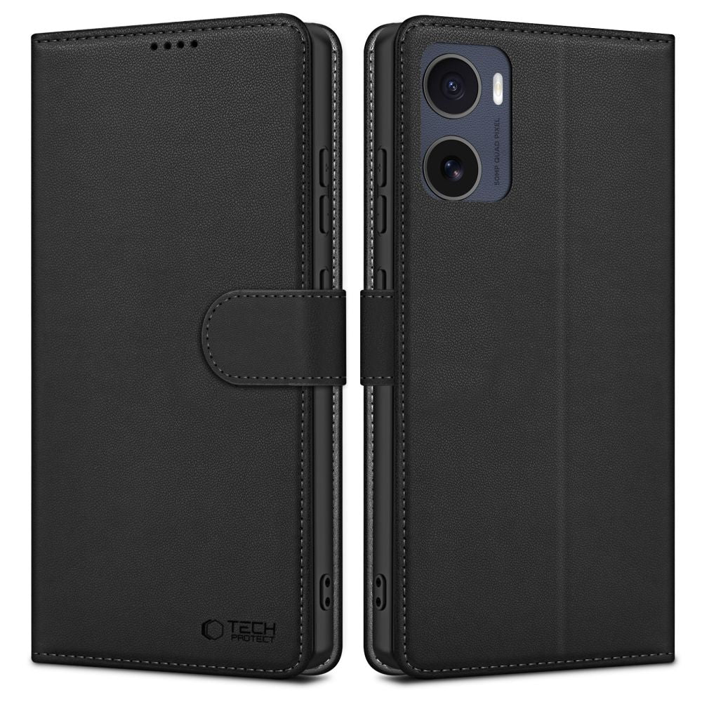 Hoes voor Motorola Moto E15 / G05, Tech-Protect, Wallet, Zwart